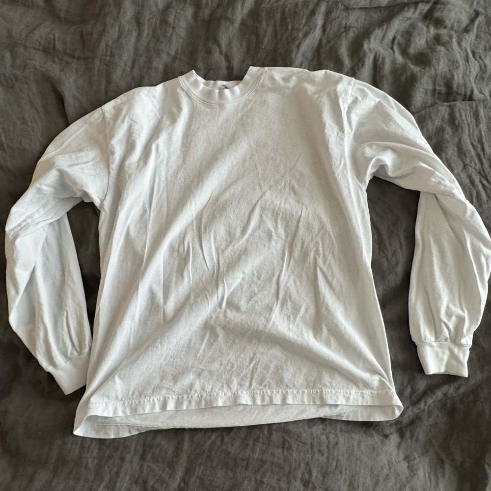 6.5OZ LONG SLEEVE GARMENT DYE CREW NECK T-SHIRT - L